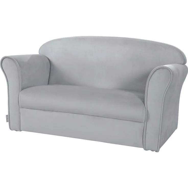 roba Kindersofa 'Lil Sofa' mit Armlehnen - Bequeme Kindercouch mit Samtstoff - Silbergrau – Bild 1
