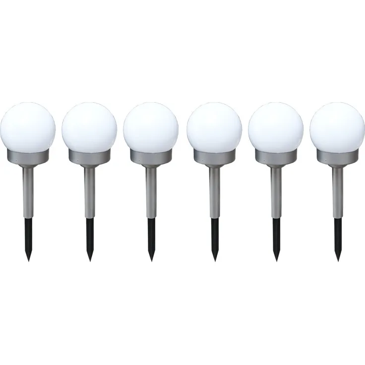 6er Set LED Solar Steckleuchten, Kugeln, Durchmesser 10 cm