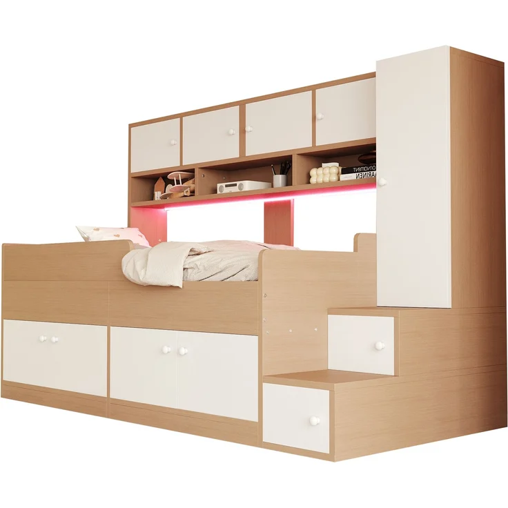 Polsterbett 160×200 cm aus Velvet-Stoff mit LED-Beleuchtung und USB-Typ-C-Anschluss, dunkelgrau – Bild 4