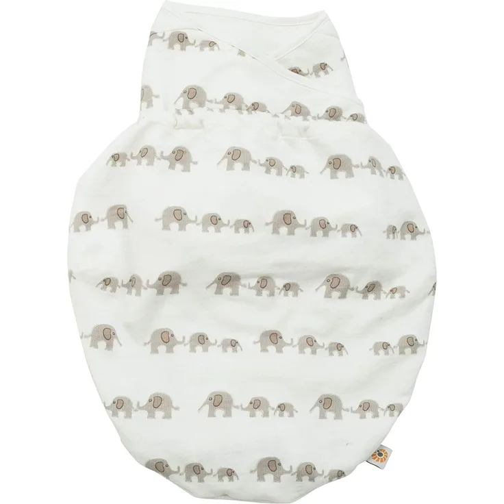 Ergobaby Pucksack Baby 0-3 Monate Baumwolle, Elephant Puck BabysSchlafsack Ganzjahres Pucktuch Swaddler