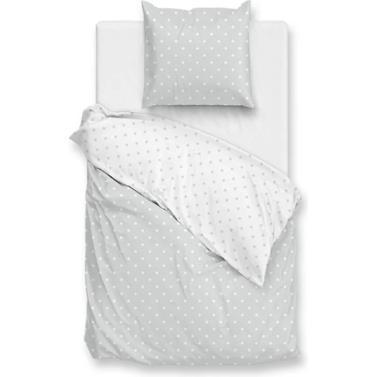 Zo! Home Cotton Bettwäsche 155x220 Punta di Cotone Stone Grey Punkte silber – Bild 2