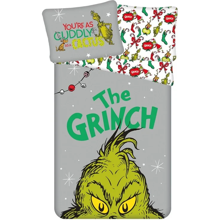 Sarcia. eu Kinderbettwäsche Grinch Doppelseitige Kinderbettwäsche Baumwolle 140x200 + 70x90 cm – Bild 2