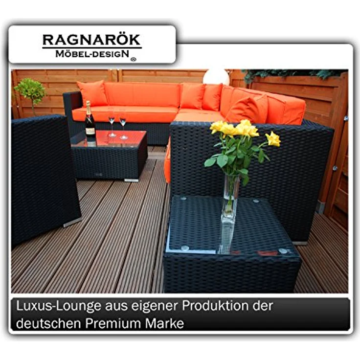 Ragnarök Möbel-Design Gartenlounge-Set Narvik, (Set, Ecklounge, Polyrattan, Alu) – Bild 4