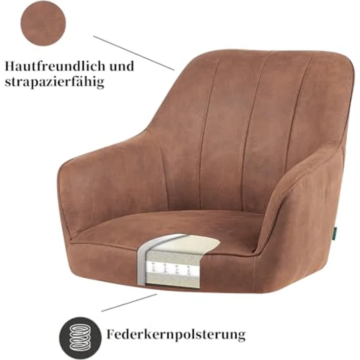 DUBI Möbel Polsterstuhl Mika-Piet, Federkern, 360° drehbar & höhenverstellbar im 2er-Set – Bild 8