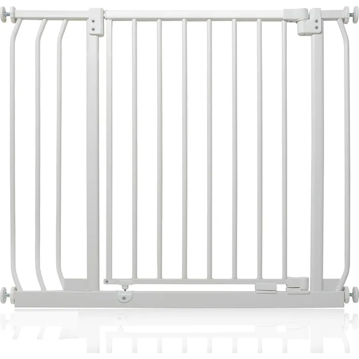 Safetots Elite Sicherheitsschutzgitter, 80cm - 89cm, Mattweiß, Treppenschutzgitter mit Druckmontage, Sicherheitsbarriere, Einfache Installation