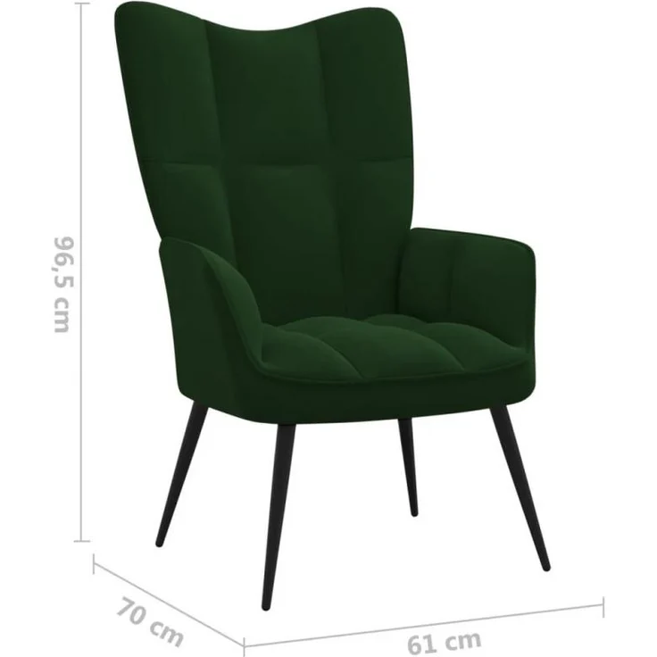 vidaXL Relaxsessel mit Hocker Dunkelgrün Samt [SKU:328086] – Bild 10