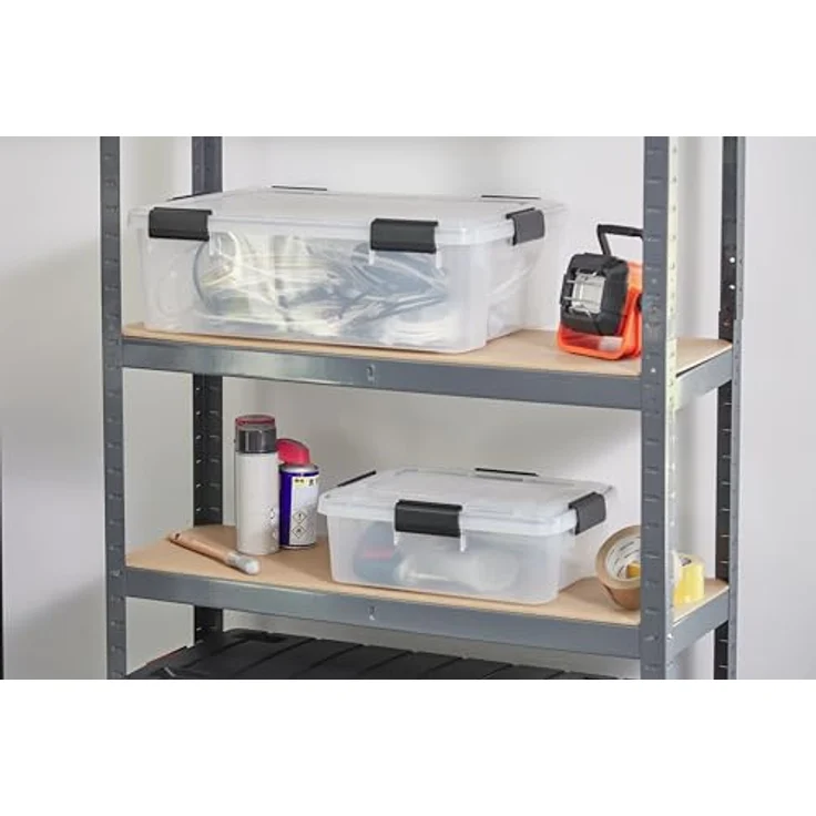 Iris Ohyama Luftdichte Kunststoff-Aufbewahrungsboxen mit Deckel, 10L, 3er-Set, Transparent, Hermetischer wasserdichter Verschluss, Robuste Schnappverschlüsse, Stapelbar, Staubschutz, BPA-frei, AT-S – Bild 7