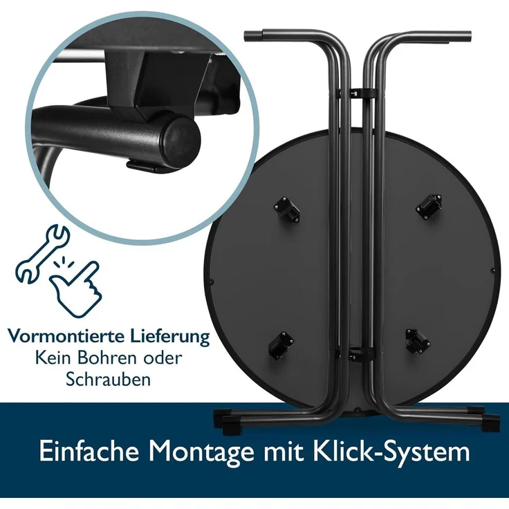 Beautissu Stehtisch Outdoor Stehtisch Bellini, klappbar, 2er Set, Ø70cm, Schwarz, wetterfest – kratzfest – Gastro-Qualität – Bild 2