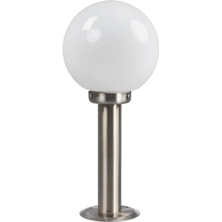 Lindby Edelstahl Sockelleuchte, 45 cm hohe Wegeleuchte für außen, IP44, witterungsbeständig, E27 Fassung für LED, silber – Bild 1