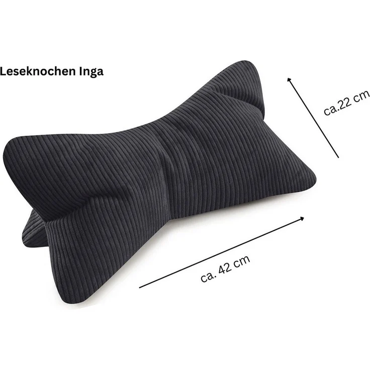 MAGMA Leseknochen INGA - ca. 42 x 22 cm Cord Look anthrazit – Bild 4