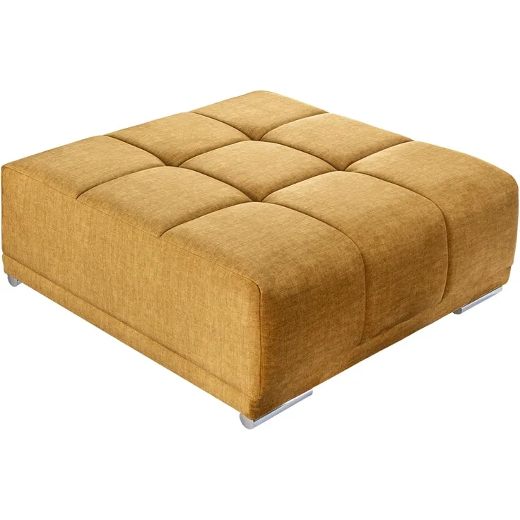 riess-ambiente Fußhocker ELEGANCIA 110cm senfgelb (Einzelartikel, 1 St), Wohnzimmer · Samt · mit Ziersteppung · Modern Design