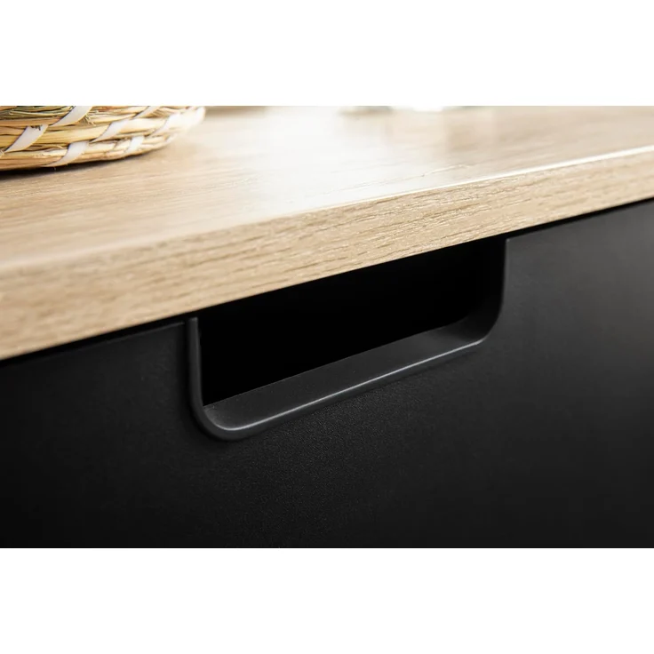 Schildmeyer Highboard Emmik 159513 schwarzmatt/weißeiche Dekor, 59,8 x 32,6 x 116,9 cm – Bild 5
