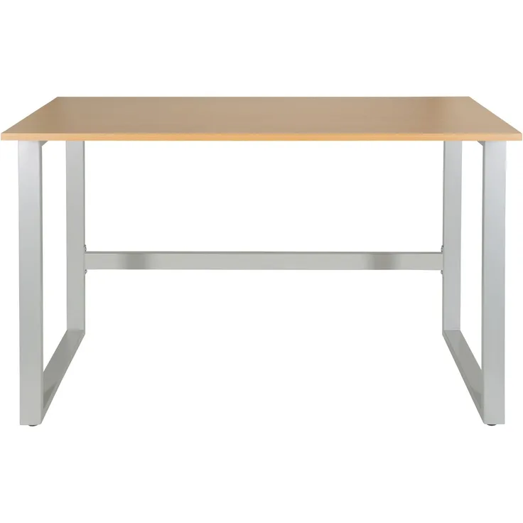 hjh 'Office' Schreibtisch mit Stahlgestell, Buche/Silber, 76 x 120 x 60 cm