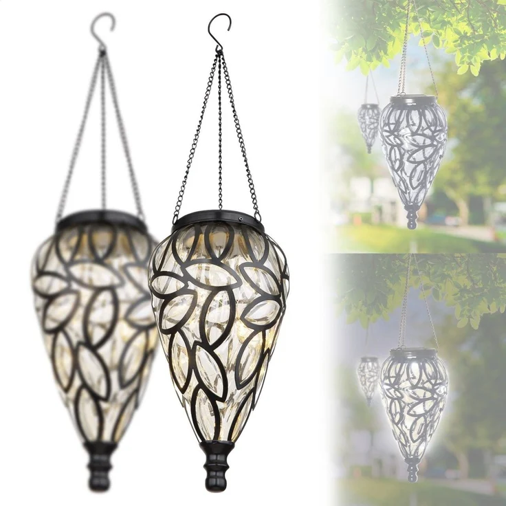 Solarleuchte Garten Tropfen 2er Set 10cm Solarlampe Außen Außenleuchte Solar – Bild 2