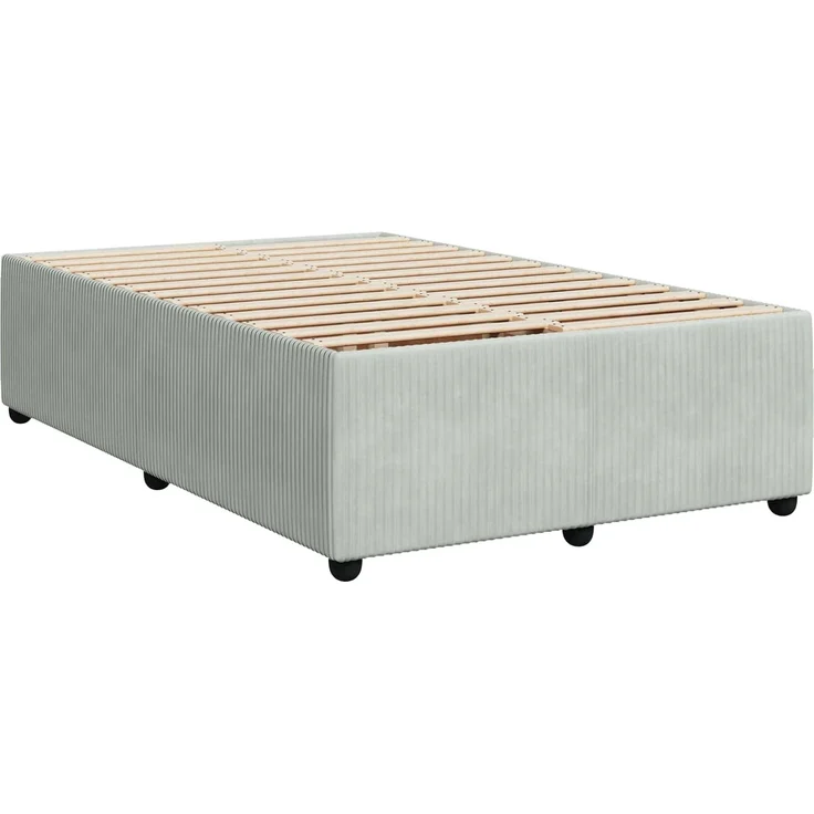 vidaXL Boxspringbett mit Matratze Hellgrau 120 x 200 cm Samt 3451649 – Bild 5