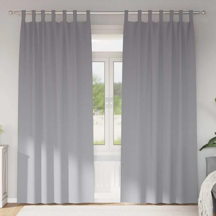 Verdunkelungs-Vorhänge | für Wohnzimmer & Schlafzimmer mit Ringen 2 pcs Hellgrau 260 x 140 cm – Bild 2