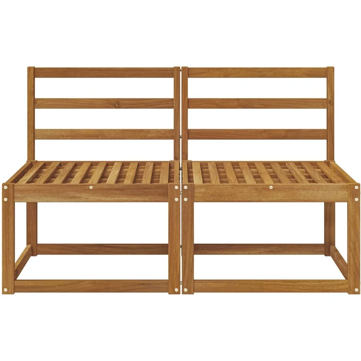 vidaXL 2 Stück Outdoor Mittelsofa Massivholz Akazie Natur 900458 – Bild 3