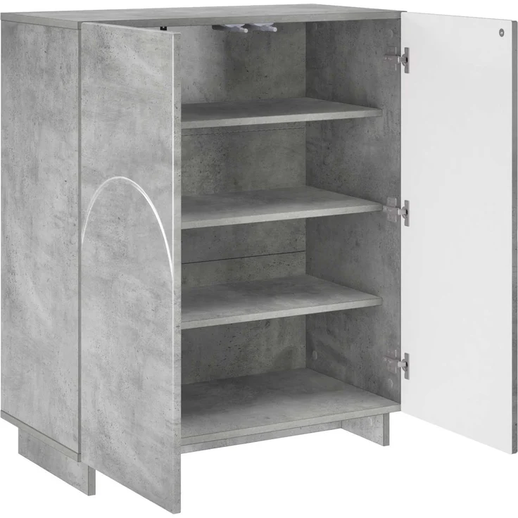 vidaXL Schuhschrank 73 x 38 x 87,5 cm Holzwerkstoff Betongrau 8011651 – Bild 3