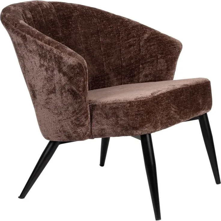 Loungesessel Georgia Dutchbone Lila mit Samtbezug und Metallbeinen