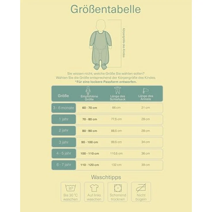 molis&co - Baby Schlafsack mit Füßen, abnehmbare Ärmel und Socken - Babyschlafsack 1 tog - Leicht gepolstert - 100% Baumwolle (Oeko-TEX 100), Premium Qualität - Teddy Mocca (80 cm) – Bild 3