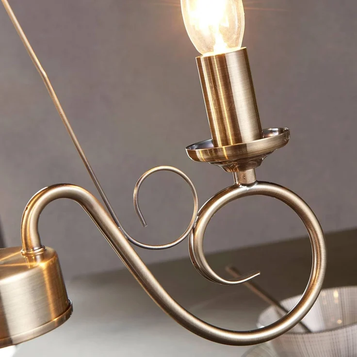 Lindby Kronleuchter Marnia, Metall, Bronze IP20, 3 x 40 W – Bild 6