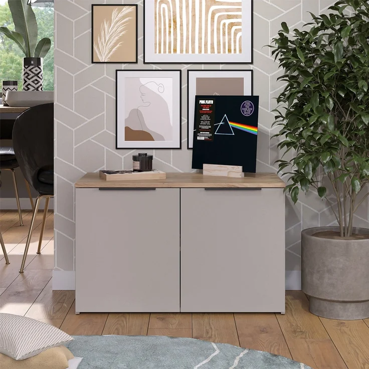 Kommode Wido Greige 80 x 50 cm mit 2 Türen Vicco – Bild 3
