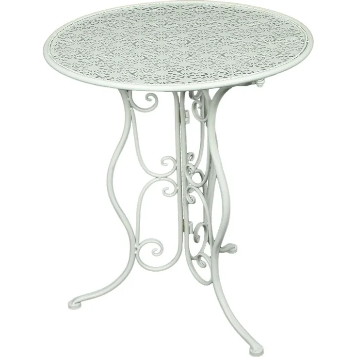 Stehtisch, Eisen, rund, weiß, H 70 cm