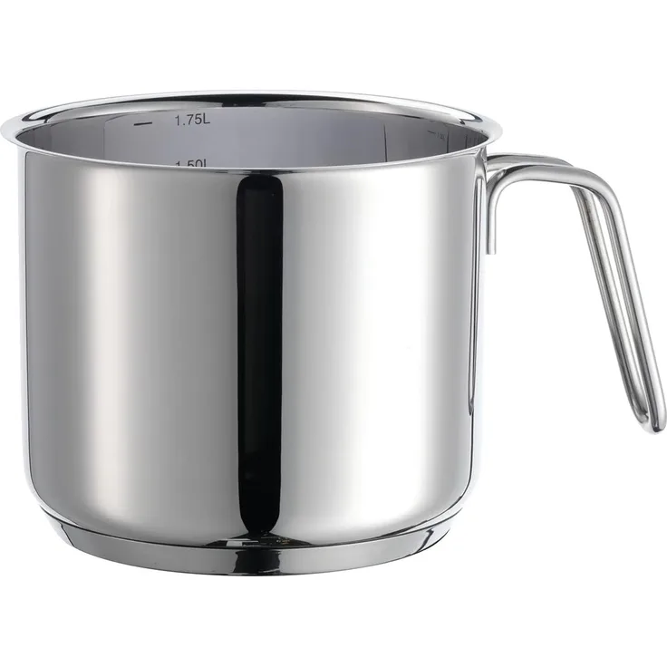 Mäser 810018 Varuna Milchtopf, Ø 14 cm, 1,75 Liter mit Literskala innen, Edelstahl 18/10, silber