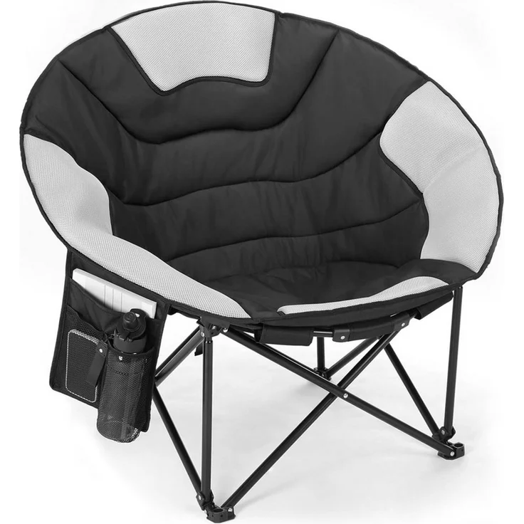 TLGREEN Campingstuhl Moonchair XXL Klappbarer Campingstuhl (150KG Belastbar, Atmungsaktives Netzgewebe, Mit Seitentasche & Tragetasche), Rutschfest, Outdoor Klappstuhl für Garten, Balkon, Angeln, Strand – Bild 1