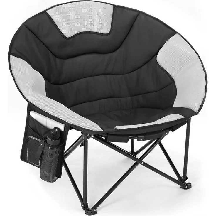 TLGREEN Campingstuhl Moonchair XXL Klappbarer Campingstuhl (150KG Belastbar, Atmungsaktives Netzgewebe, Mit Seitentasche & Tragetasche), Rutschfest, Outdoor Klappstuhl für Garten, Balkon, Angeln, Strand