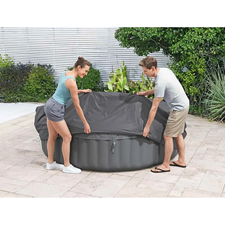 Bestway Abdeckung Grau Ø236 x 71 cm PVC und POM 42035737 – Bild 4