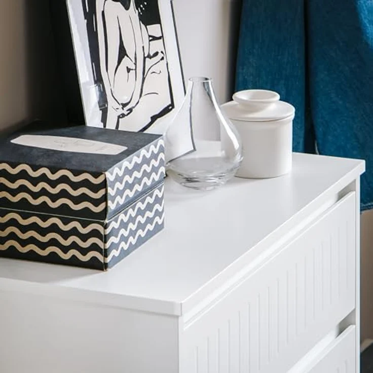 SoBuy Schuhschrank, Weiß, Holzwerkstoff, 2 Klappfächer, Schublade, 61x100x26 cm – Bild 7