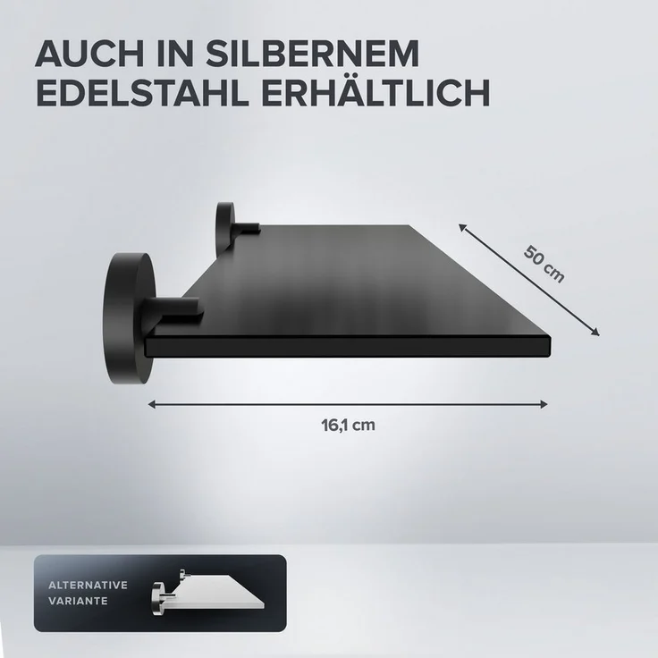ovimar Badregal Flakstadoy, 1-tlg, aus Glas in Schwarz zur Zum Bohren – Bild 2