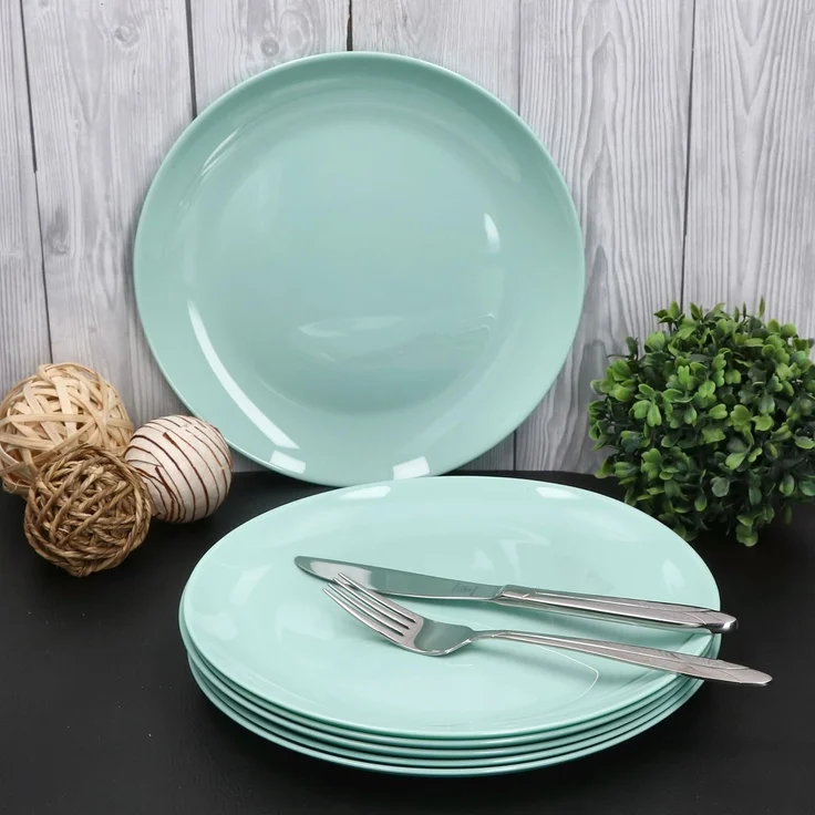 MamboCat Speiseteller 6er Set Mint flache Speiseteller aus Glas 24,4cm Grillplatte – Bild 5