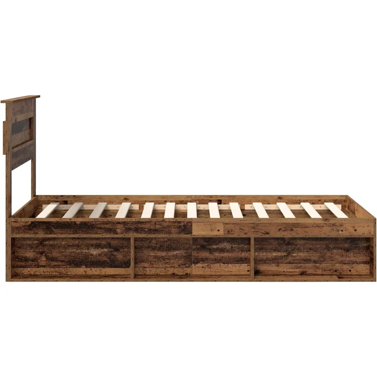 vidaXL Bettrahmen Altholz 75 x 190 cm Massives Kiefernholz 3409821 – Bild 7