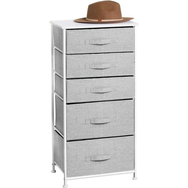 mDesign Kommode Schubladenschrank Stoffkommode 5 Schubladen Kleiderkommode Grau – Bild 7