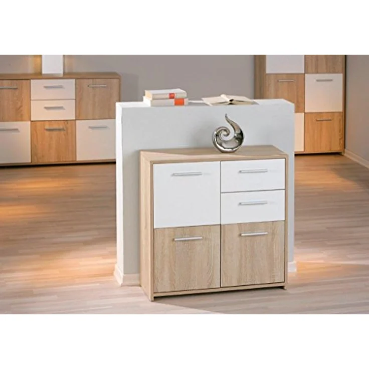 'Edsam' Sideboard weiß/ Eiche Dekor – Bild 3