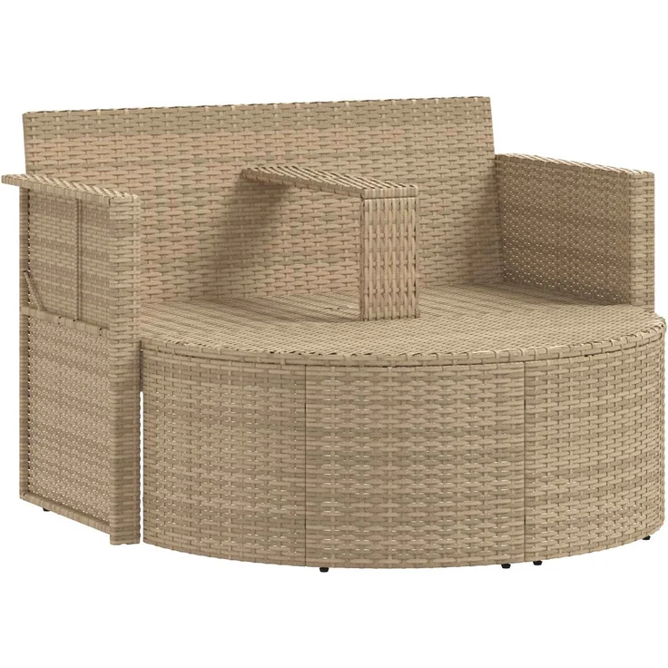 vidaXL Garten-Sofa 8 Stk. Poly-Rattan Beige und Hellgrau 42025899 – Bild 4