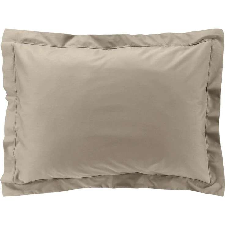 Douceur d'intérieur, Kopfkissenbezug, 50x70 cm, Perkalin, Sandfarben, Baumwollperkal, Sand