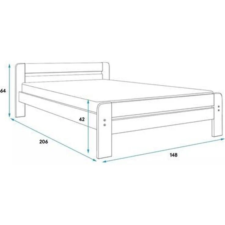 BMS Jugendbett Dallas Weiß mit Matratze 140x200 cm – Bild 3