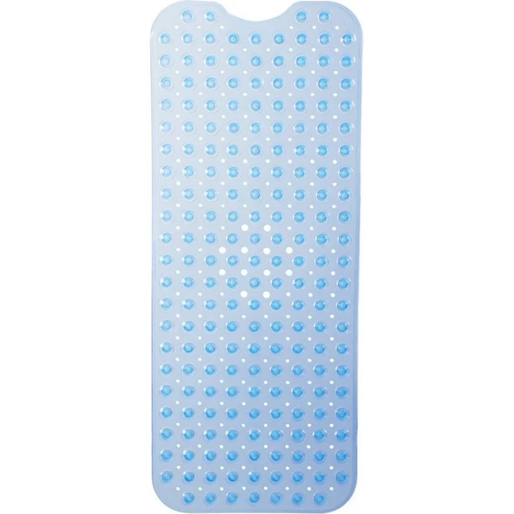 relaxdays Duschmatte Badewannenmatte XXL, Höhe 7 mm, Kunststoff, rechteckig, blau – Bild 1
