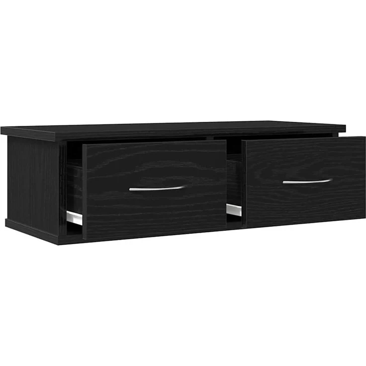 vidaXL Wandschrank Wandmontiert Schwarz Eichen-Optik 60 x 26 x 18,5 cm 862435 – Bild 4
