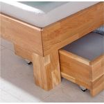 Eiche Massivholz Futonbett AOSTA-13 180x200 cm, natur geölt