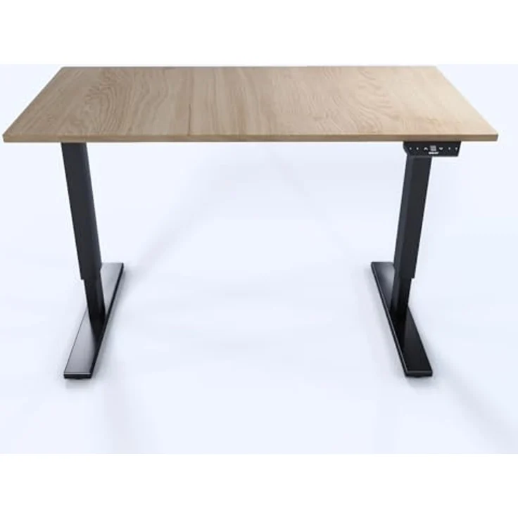Bisley Home Tisch, Metall, Gestell 333 schwarz Platte 018 Kendal Eiche, Medium – Bild 3