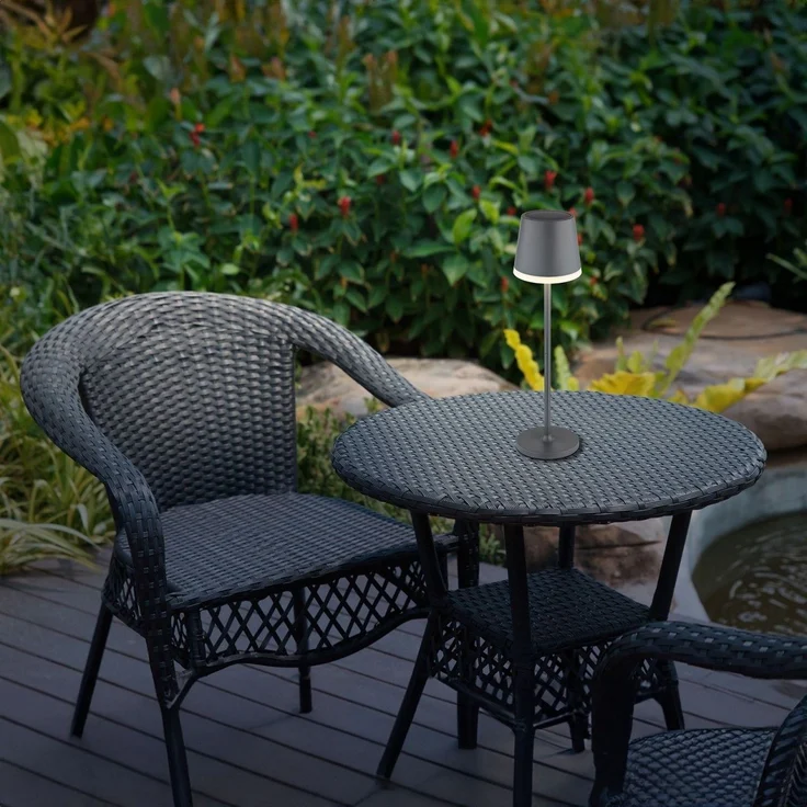 Tischlampe Kabellos Solar Akku Tischleuchte Außen Solarleuchte Anthrazit 36637A – Bild 2