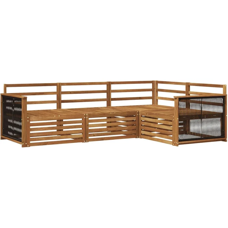 vidaXL Outdoor-Sofagarnitur 4 stk. 4-Sitzer Natur Massivholz Akazie 3383292 – Bild 2