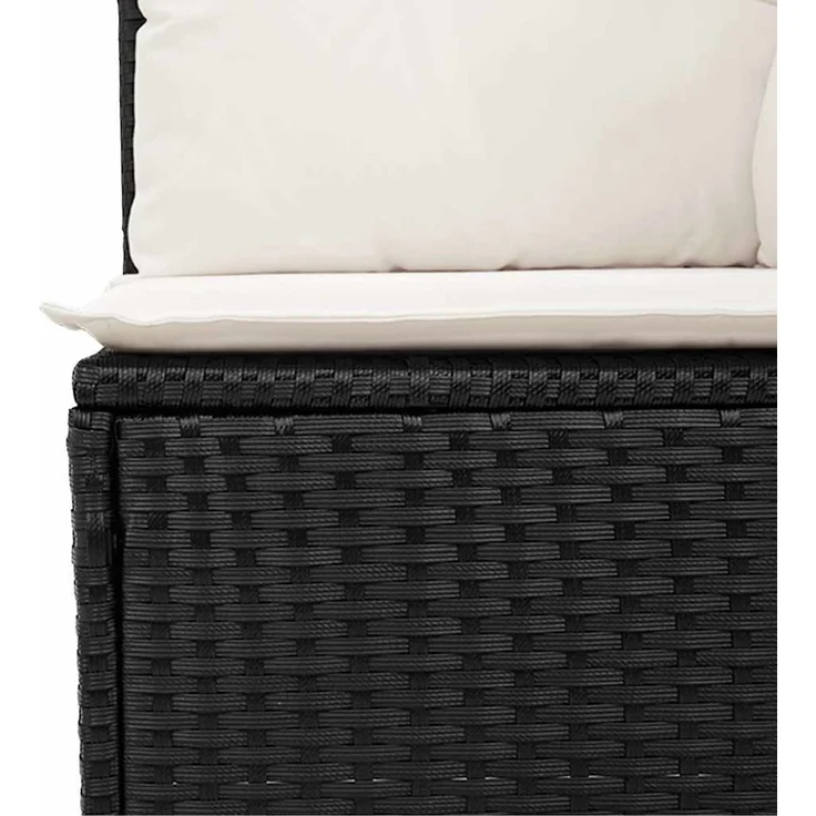 vidaXL 4-tlg. Garten-Sofagarnitur mit Kissen Schwarz Poly Rattan 3325948 – Bild 9