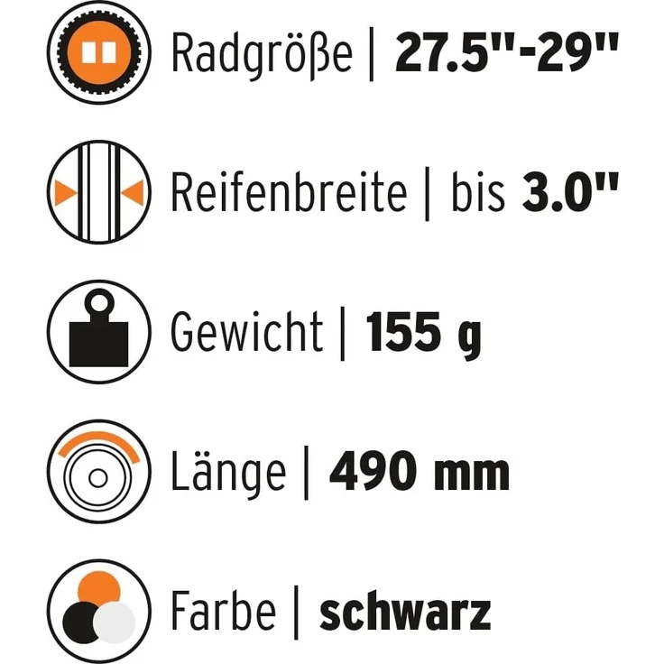 SKS VR-Steckblech Mudrocker front, 27.5"-29", schwarz – Bild 2