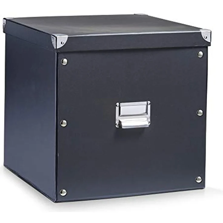 Zeller Present Aufbewahrungsbox Aufbewahrungsbox, Pappe, schwarz, 31 x 26 x 14 cm – Bild 3