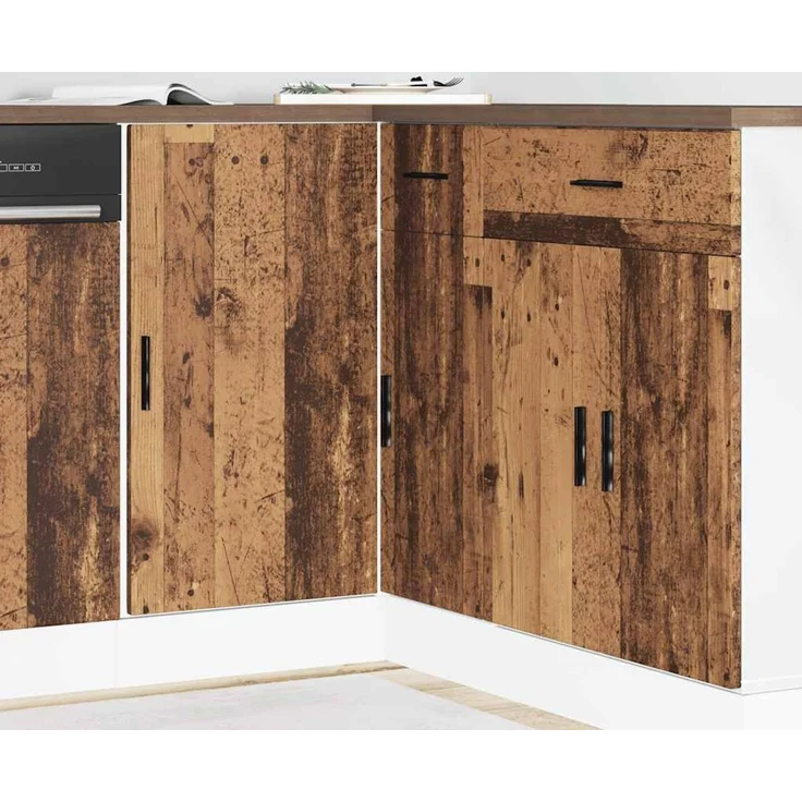 vidaXL Küchenunterschrank Lyon Altholz-Optik Holzwerkstoff 854296 – Bild 1
